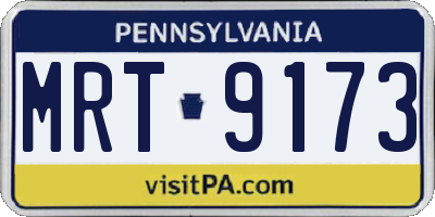 PA license plate MRT9173