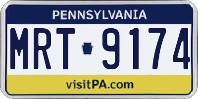 PA license plate MRT9174