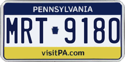 PA license plate MRT9180