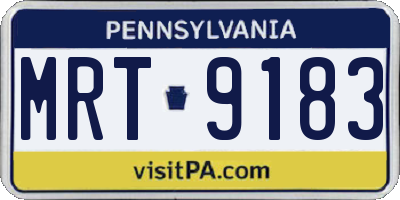 PA license plate MRT9183
