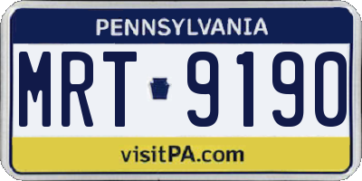 PA license plate MRT9190