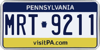 PA license plate MRT9211