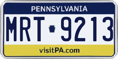 PA license plate MRT9213