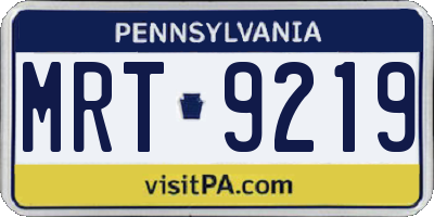 PA license plate MRT9219