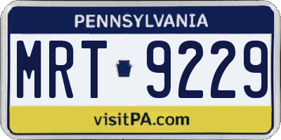 PA license plate MRT9229