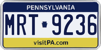 PA license plate MRT9236