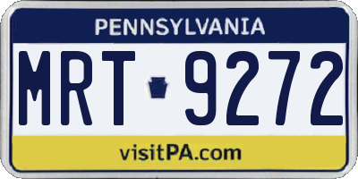 PA license plate MRT9272