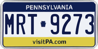 PA license plate MRT9273