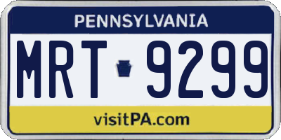 PA license plate MRT9299