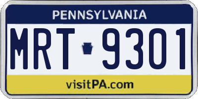 PA license plate MRT9301