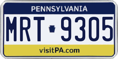 PA license plate MRT9305