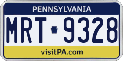 PA license plate MRT9328