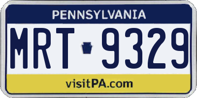 PA license plate MRT9329