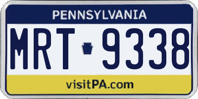 PA license plate MRT9338