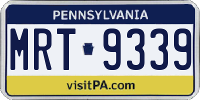 PA license plate MRT9339