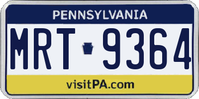 PA license plate MRT9364