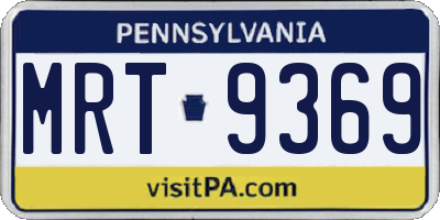 PA license plate MRT9369