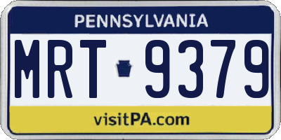 PA license plate MRT9379