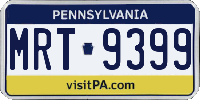 PA license plate MRT9399