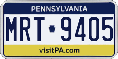 PA license plate MRT9405