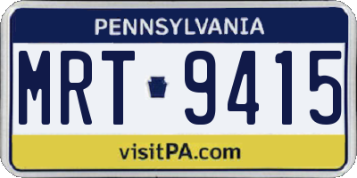 PA license plate MRT9415