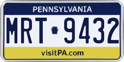 PA license plate MRT9432