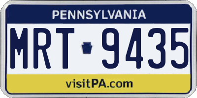 PA license plate MRT9435