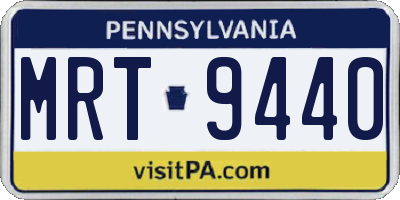 PA license plate MRT9440