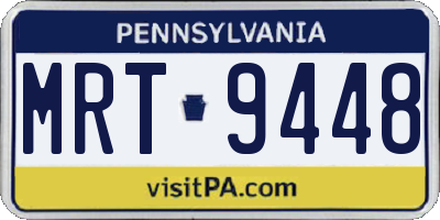 PA license plate MRT9448