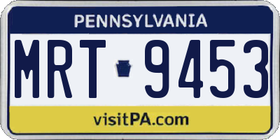 PA license plate MRT9453