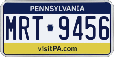 PA license plate MRT9456