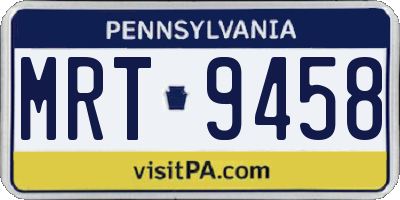 PA license plate MRT9458