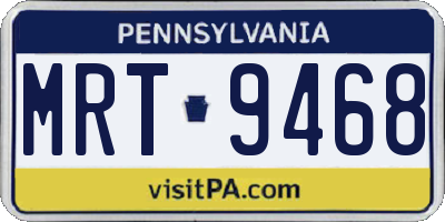PA license plate MRT9468