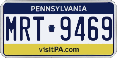PA license plate MRT9469