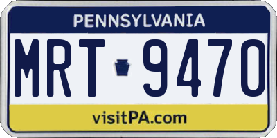 PA license plate MRT9470