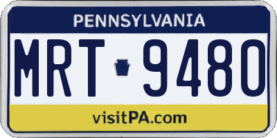 PA license plate MRT9480