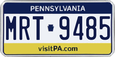 PA license plate MRT9485