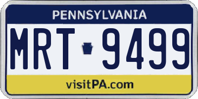 PA license plate MRT9499