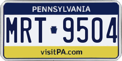 PA license plate MRT9504