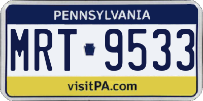 PA license plate MRT9533