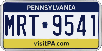 PA license plate MRT9541