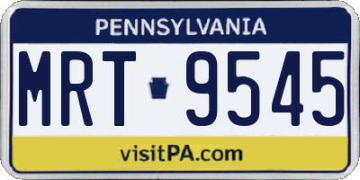 PA license plate MRT9545