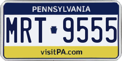 PA license plate MRT9555