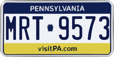 PA license plate MRT9573