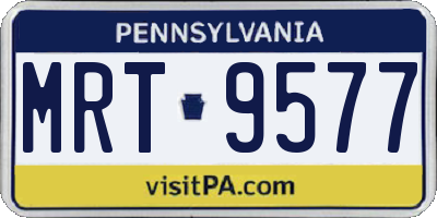 PA license plate MRT9577