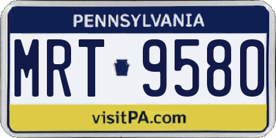 PA license plate MRT9580