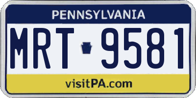 PA license plate MRT9581