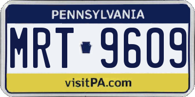 PA license plate MRT9609