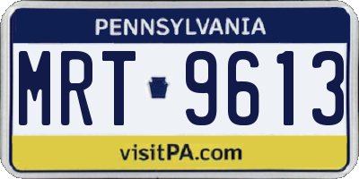 PA license plate MRT9613