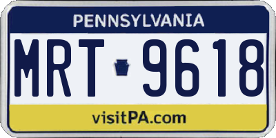 PA license plate MRT9618